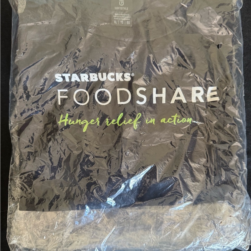 Starbucks partner t shirt Foodshare New in Package XL